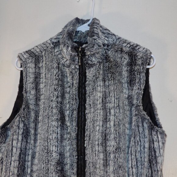 Erin London Faux Rabbit Fur Vest Sz M - Picture 2 of 5